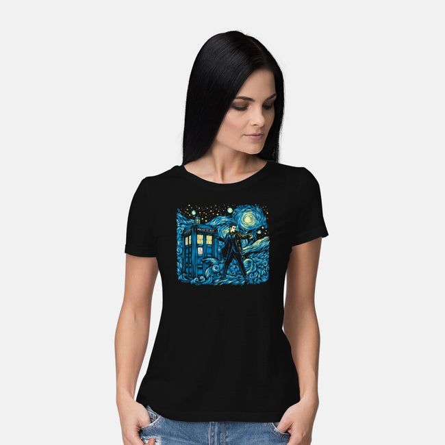 Tenth Doctor Dreams Of Time And Space-Womens-Basic-Tee-DrMonekers