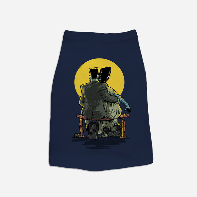 Monster And Bride Gazing At The Moon-Dog-Basic-Pet Tank-zascanauta