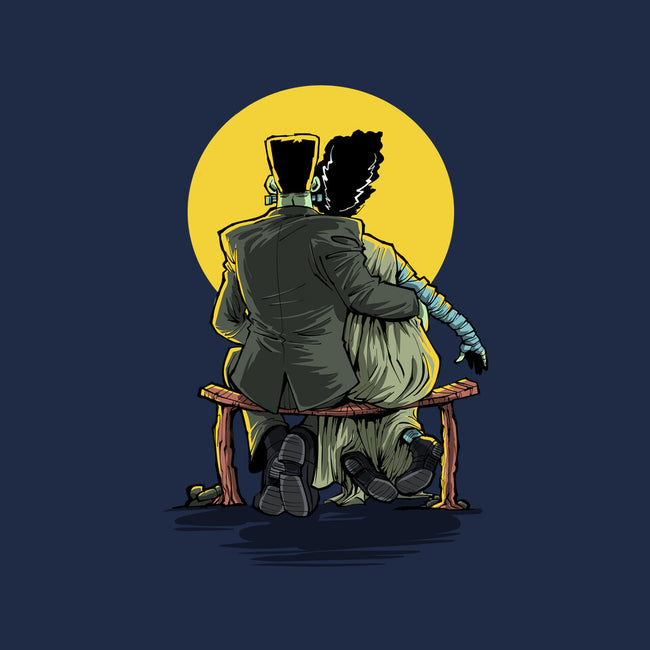 Monster And Bride Gazing At The Moon-Mens-Heavyweight-Tee-zascanauta