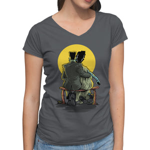 Monster And Bride Gazing At The Moon