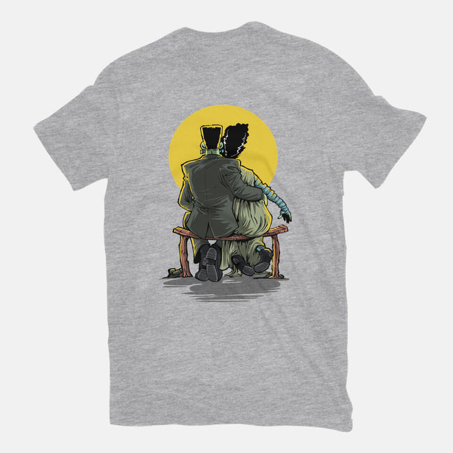 Monster And Bride Gazing At The Moon-Mens-Heavyweight-Tee-zascanauta