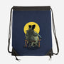 Monster And Bride Gazing At The Moon-None-Drawstring-Bag-zascanauta