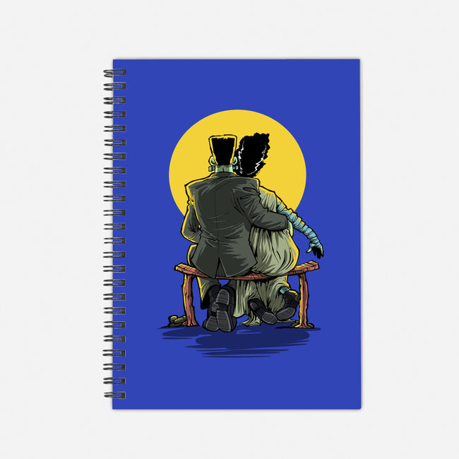 Monster And Bride Gazing At The Moon-None-Dot Grid-Notebook-zascanauta
