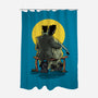Monster And Bride Gazing At The Moon-None-Polyester-Shower Curtain-zascanauta