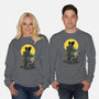 Monster And Bride Gazing At The Moon-Unisex-Crew Neck-Sweatshirt-zascanauta