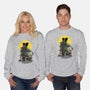 Monster And Bride Gazing At The Moon-Unisex-Crew Neck-Sweatshirt-zascanauta