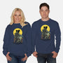 Monster And Bride Gazing At The Moon-Unisex-Crew Neck-Sweatshirt-zascanauta