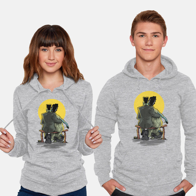 Monster And Bride Gazing At The Moon-Unisex-Pullover-Sweatshirt-zascanauta