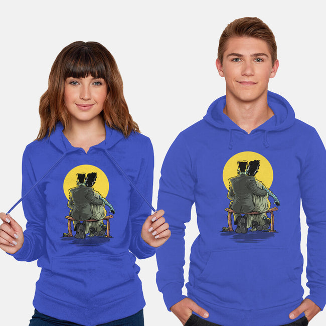 Monster And Bride Gazing At The Moon-Unisex-Pullover-Sweatshirt-zascanauta