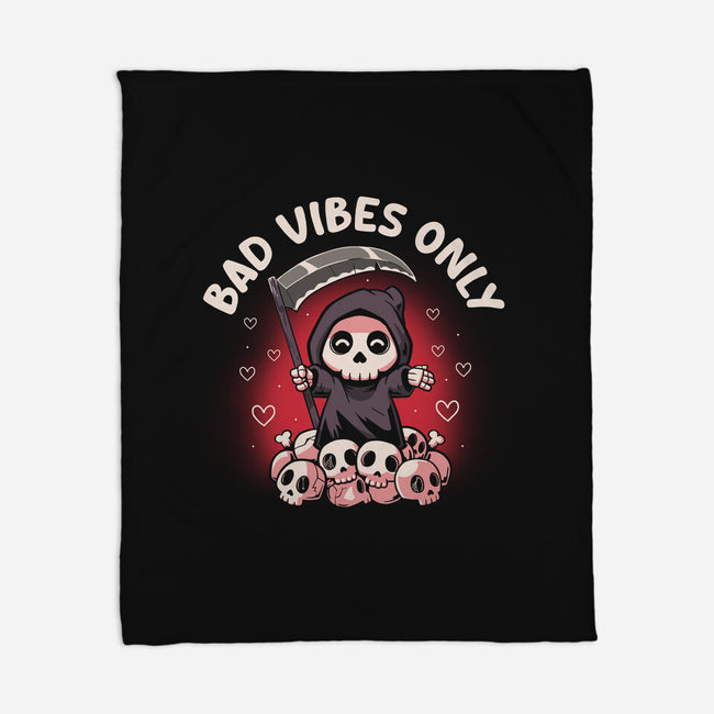 Bad Vibes Only-None-Fleece-Blanket-koalastudio