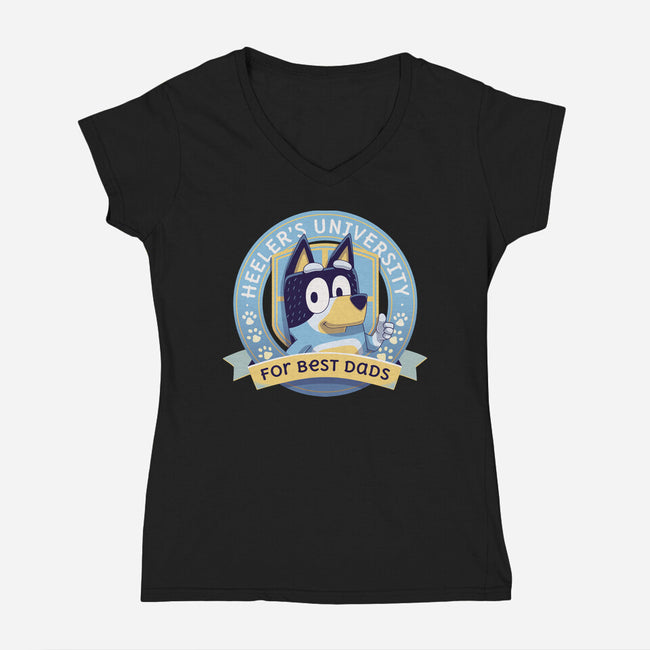 Heeler's Uni-Womens-V-Neck-Tee-Geekydog