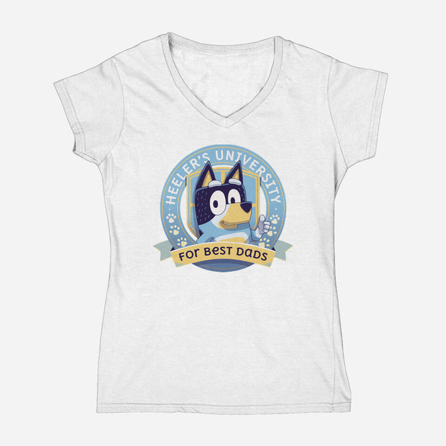 Heeler's Uni-Womens-V-Neck-Tee-Geekydog