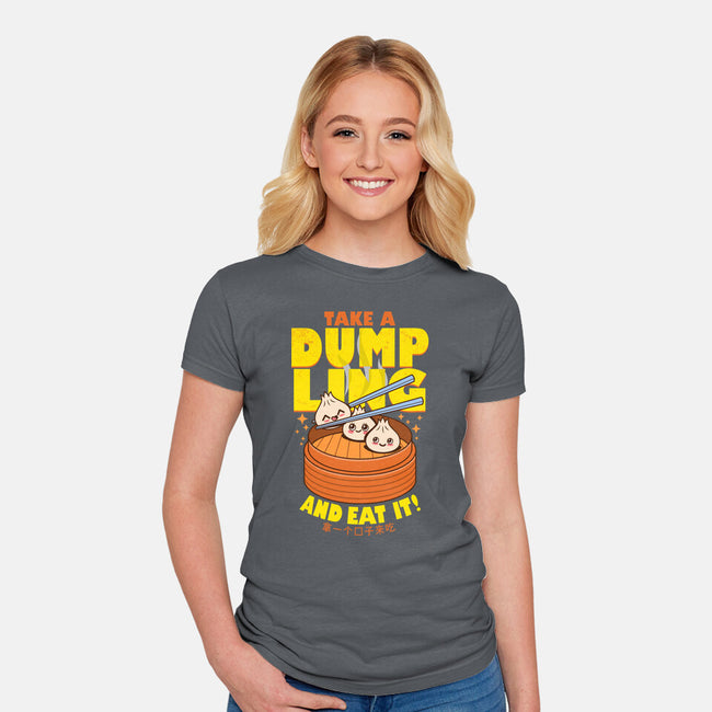 Take A Dumpling And Eat It-Womens-Fitted-Tee-Boggs Nicolas