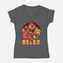 Video Game Relax Player-Womens-V-Neck-Tee-Studio Mootant