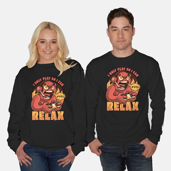 Video Game Relax Player-Unisex-Crew Neck-Sweatshirt-Studio Mootant