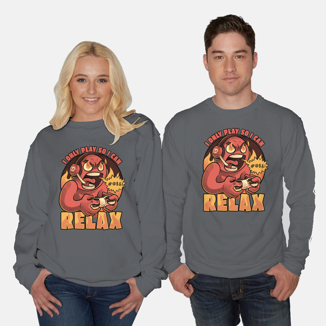 Video Game Relax Player-Unisex-Crew Neck-Sweatshirt-Studio Mootant