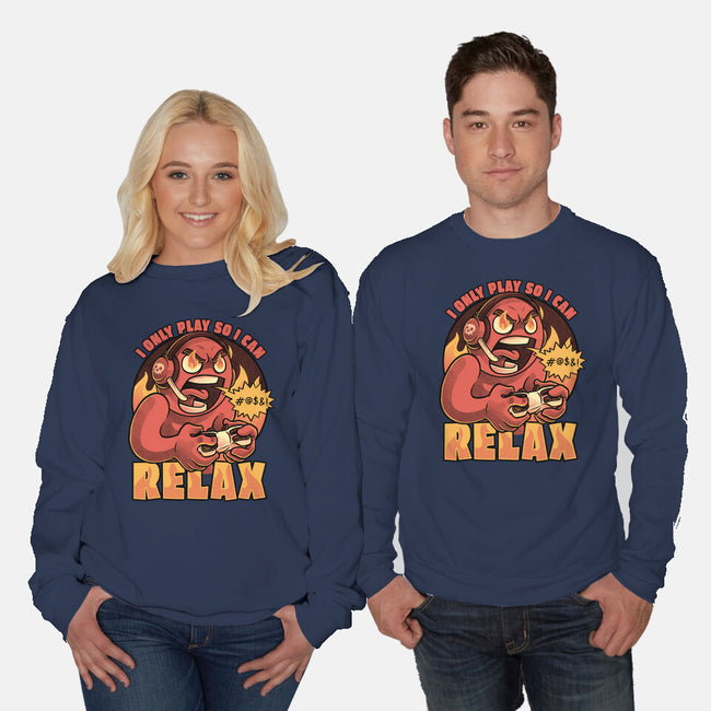 Video Game Relax Player-Unisex-Crew Neck-Sweatshirt-Studio Mootant