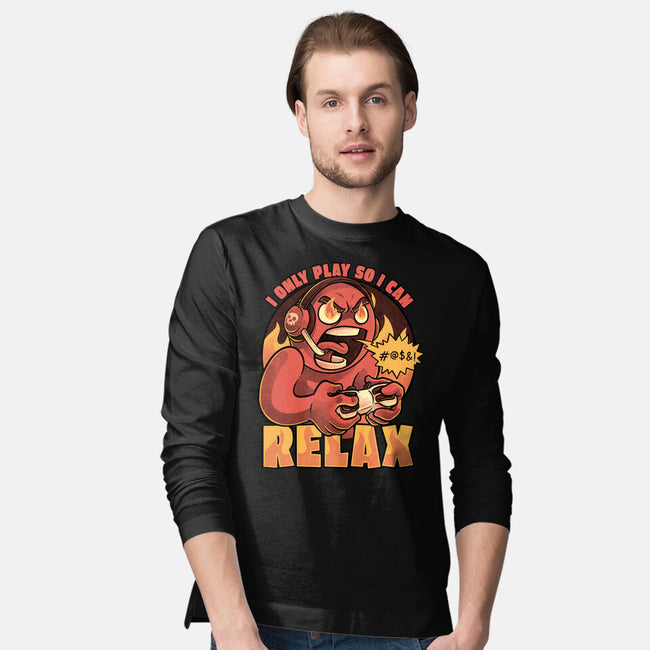 Video Game Relax Player-Mens-Long Sleeved-Tee-Studio Mootant