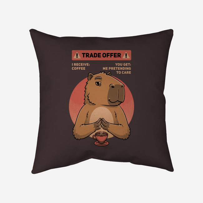 Capybara Coffee Trade-None-Removable Cover-Throw Pillow-Studio Mootant