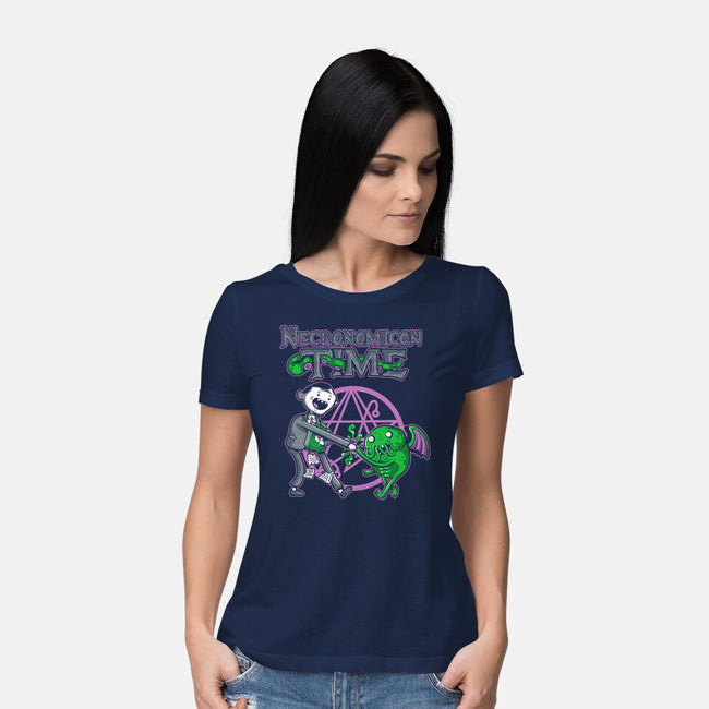 Necronomicon Time-Womens-Basic-Tee-demonigote