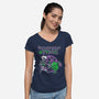 Necronomicon Time-Womens-V-Neck-Tee-demonigote