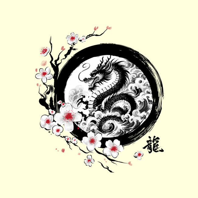 Year Of The Dragon Sumi-e-None-Non-Removable Cover w Insert-Throw Pillow-DrMonekers