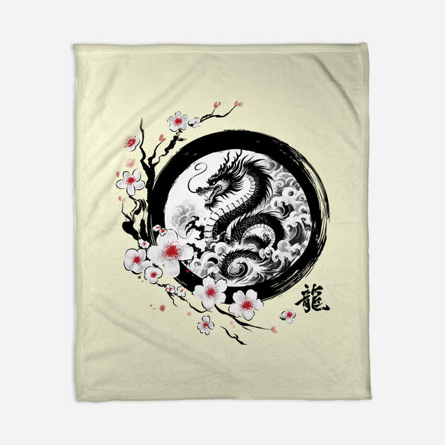 Year Of The Dragon Sumi-e-None-Fleece-Blanket-DrMonekers