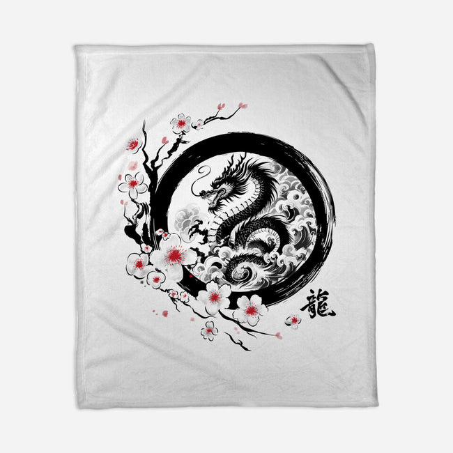 Year Of The Dragon Sumi-e-None-Fleece-Blanket-DrMonekers