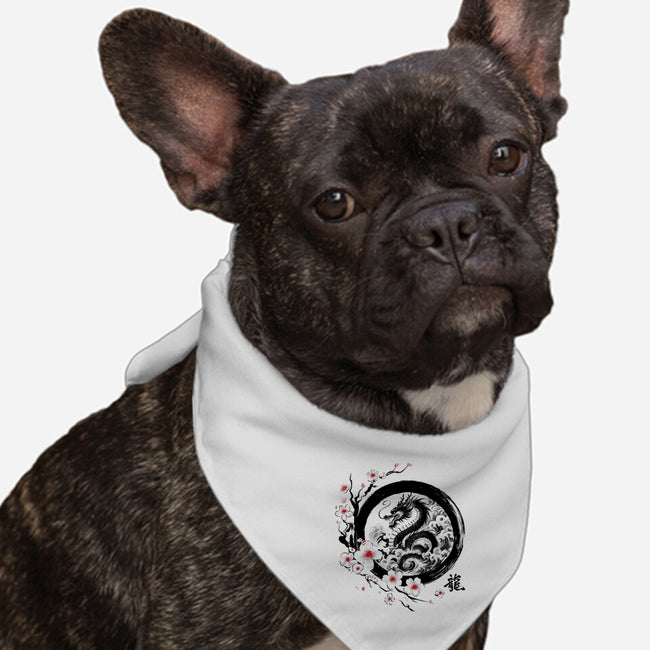 Year Of The Dragon Sumi-e-Dog-Bandana-Pet Collar-DrMonekers