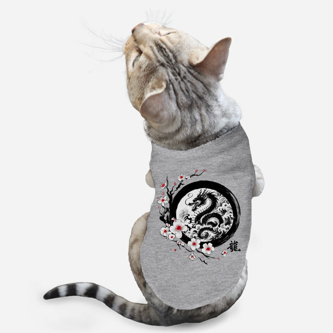 Year Of The Dragon Sumi-e-Cat-Basic-Pet Tank-DrMonekers