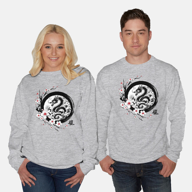 Year Of The Dragon Sumi-e-Unisex-Crew Neck-Sweatshirt-DrMonekers