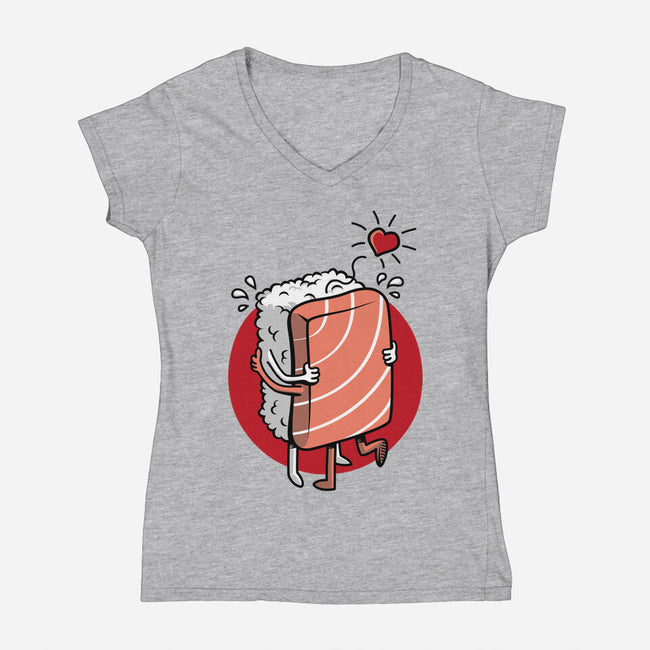 Sushi Love-Womens-V-Neck-Tee-Olipop