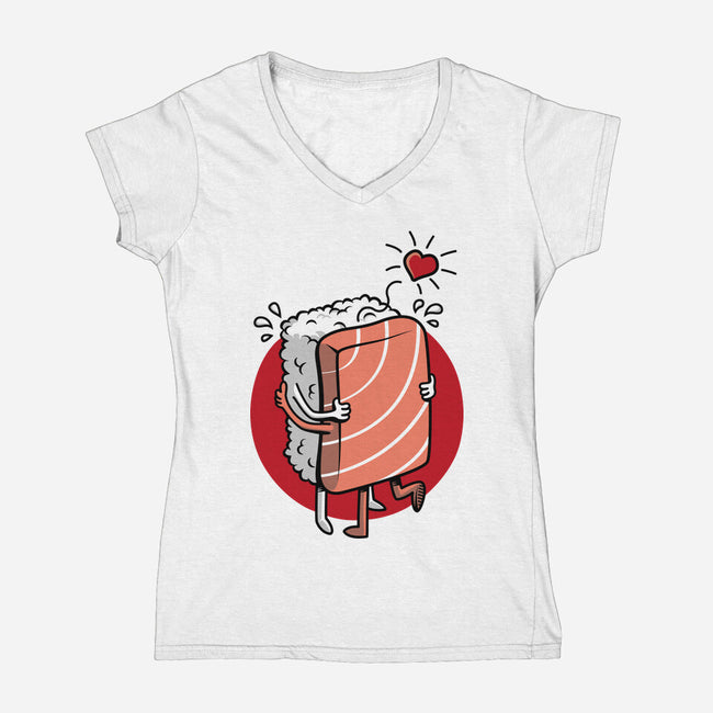 Sushi Love-Womens-V-Neck-Tee-Olipop