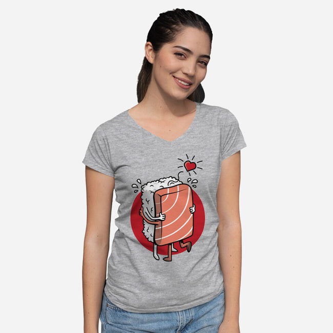 Sushi Love-Womens-V-Neck-Tee-Olipop