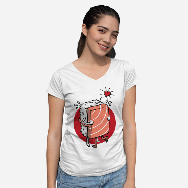 Sushi Love-Womens-V-Neck-Tee-Olipop