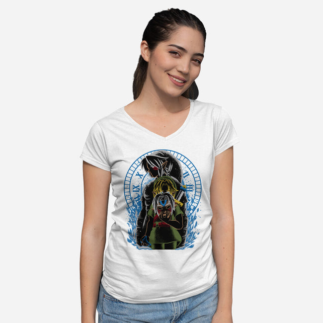 Fierce Deity-Womens-V-Neck-Tee-rmatix