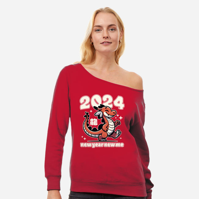 New Year New Dragon-Womens-Off Shoulder-Sweatshirt-RoboMega