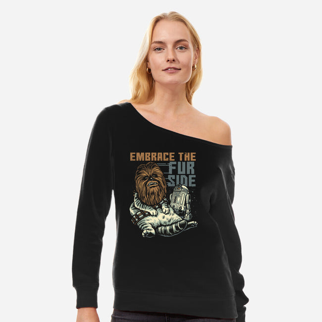 Embrace The Fur Side-Womens-Off Shoulder-Sweatshirt-gorillafamstudio