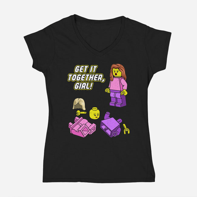 Get It Together Girl-Womens-V-Neck-Tee-dwarmuth