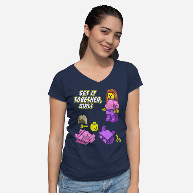 Get It Together Girl-Womens-V-Neck-Tee-dwarmuth