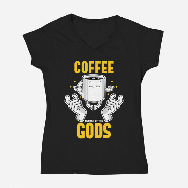 Coffee Nectar Of The God-Womens-V-Neck-Tee-Tri haryadi