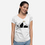 Noodle Mood-Womens-V-Neck-Tee-sebasebi