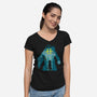 Welcome To Rapture-Womens-V-Neck-Tee-dalethesk8er