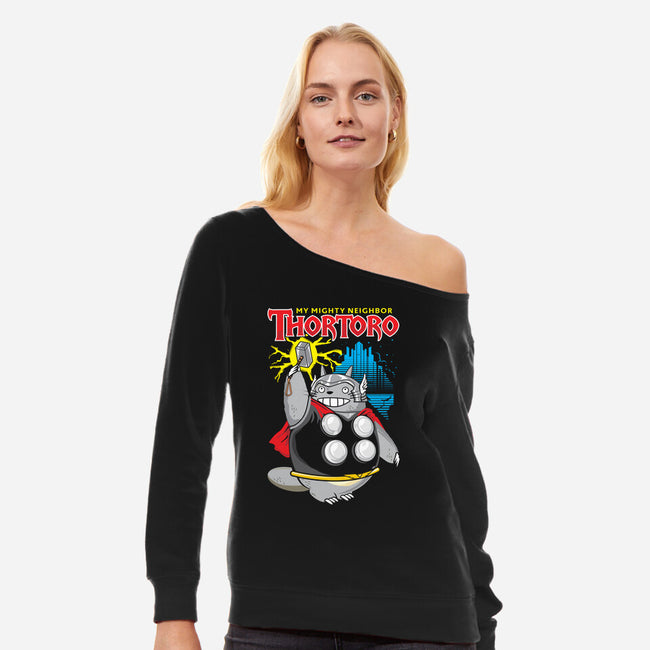 Thortoro-Womens-Off Shoulder-Sweatshirt-arace