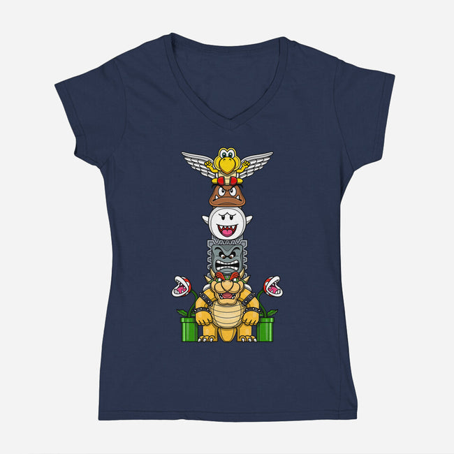 Totem Of Terror-Womens-V-Neck-Tee-drbutler