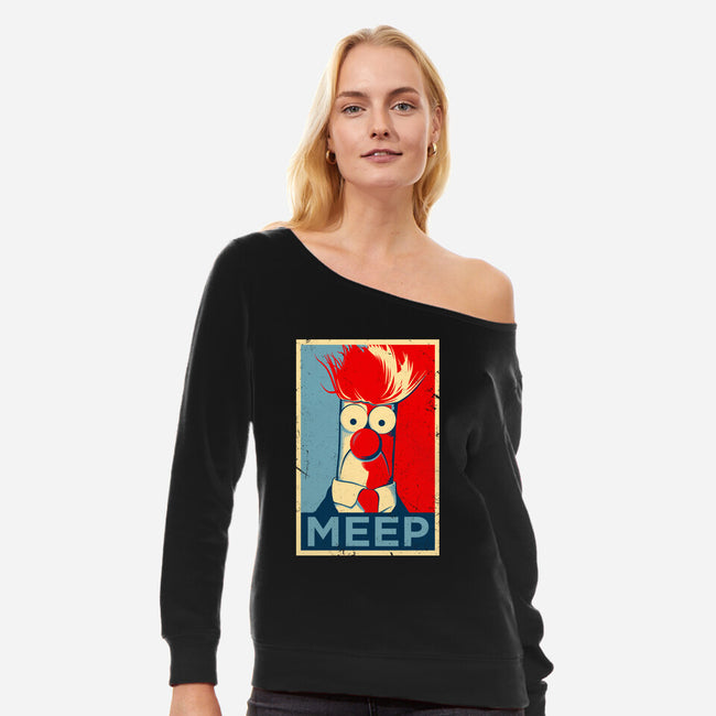 Vote Meep-Womens-Off Shoulder-Sweatshirt-drbutler