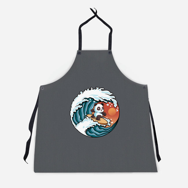 Surfing Panda-Unisex-Kitchen-Apron-erion_designs