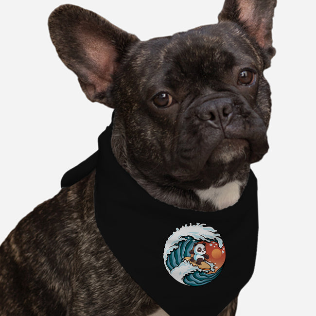 Surfing Panda-Dog-Bandana-Pet Collar-erion_designs