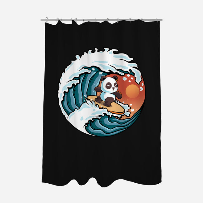 Surfing Panda-None-Polyester-Shower Curtain-erion_designs