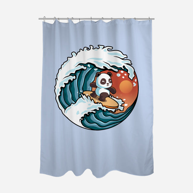 Surfing Panda-None-Polyester-Shower Curtain-erion_designs